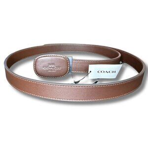 NWT Coach Eliza Leather Belt Maple Brown Buckle Size 42 CW737